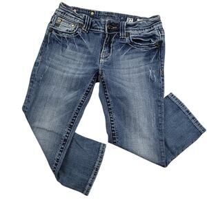 Miss Me Womens Low-Rise Capri Jeans Size 27 Studded Pockets Y2K JW5416P2 EUC